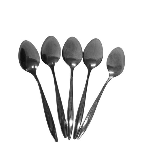 Ecko Eterna 5 Spoons Balboa Stainless Steel Japan MCM Geometric Vtg - Picture 2 of 7